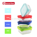 Glass Meal Prep Containers with Colorful Silicone Lid